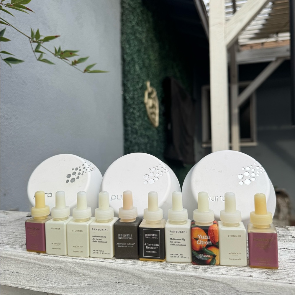 Set of 3 Pura Diffusers (used) with 10 new scent pods